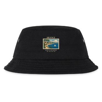 Frankreich Côte d’Azur Vintage Reisemarke - Kinder Bucket Hat - Schwarz - Vorne