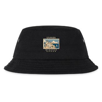 Griechenland Mykonos Vintage Reisemarke - Kinder Bucket Hat - Schwarz - Vorne