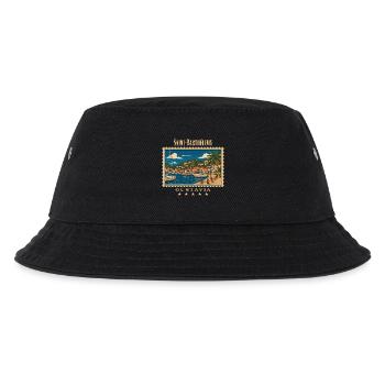 Saint-Barthélemy Gustavia Vintage Reisemarke - Kinder Bucket Hat - Schwarz - Vorne