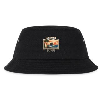El Salvador El Tunco Vintage Reisemarke - Kinder Bucket Hat - Schwarz - Vorne