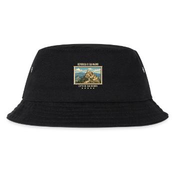 San Marino Città di San Marino Vintage Reisemarke - Kinder Bucket Hat - Schwarz - Vorne