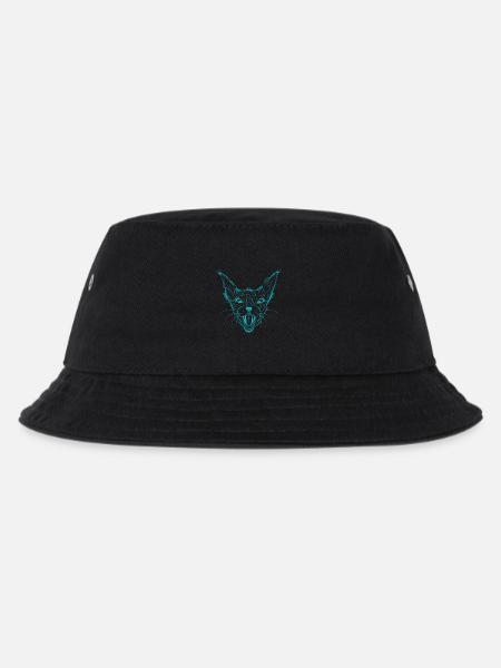 Neon Sphynx Katzengesicht Leuchten - Kinder Bucket Hat - Schwarz