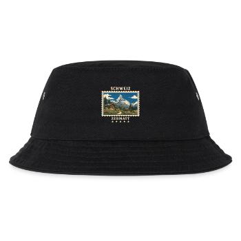 Schweiz Zermatt Vintage Reisemarke - Kinder Bucket Hat - Schwarz - Vorne