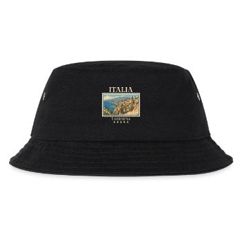 Italien Taormina Vintage Reisemarke - Kinder Bucket Hat - Schwarz - Vorne