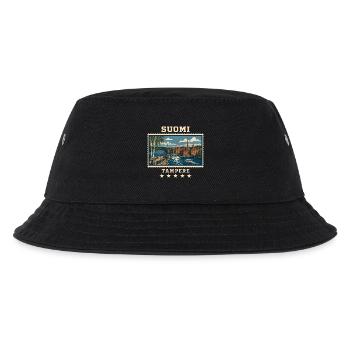 Finnland Tampere Vintage Reisemarke - Kinder Bucket Hat - Schwarz - Vorne