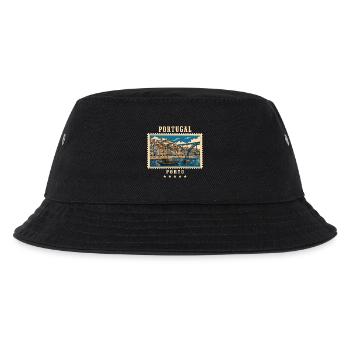 Portugal Porto Vintage Reisemarke - Kinder Bucket Hat - Schwarz - Vorne