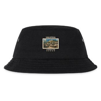 Albanien Gjirokastër Vintage Reisemarke - Kinder Bucket Hat - Schwarz - Vorne