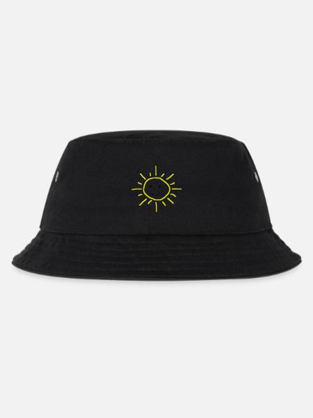 Niedliche lächelnde Sonne – Doodle - Kinder Bucket Hat - Schwarz