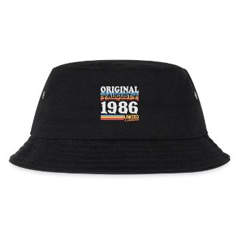 Vintage August 1986 Jahrgang Retro Geburtstag - Kinder Bucket Hat - Schwarz - Vorne