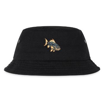 Zander Fisch, Naturgetreues Anglerdesign - Kinder Bucket Hat - Schwarz - Vorne
