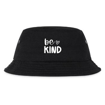 Sei freundlich Positives Nachrichtendesign - Kinder Bucket Hat - Schwarz - Vorne