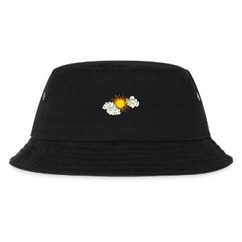 Sonne Wolken Retrostyle - Kinder Bucket Hat - Schwarz - Vorne