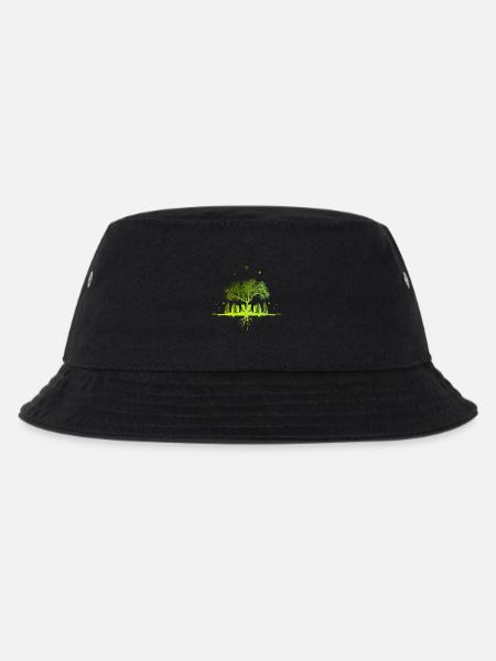 Green Tree - Natur Baum Stadt urban Geschenk - Kinder Bucket Hat - Schwarz