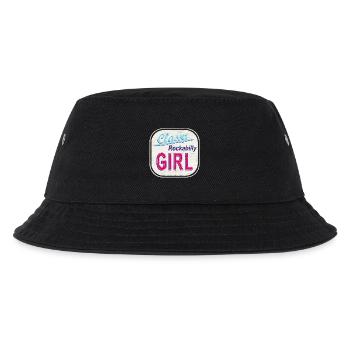 Classy Rockabilly Girl Vintage Logo - Kinder Bucket Hat - Schwarz - Vorne
