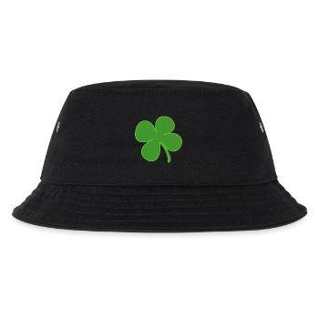 kleeblatt glueck shamrock luck four leaf clover21 - Kinder Bucket Hat - Schwarz - Vorne