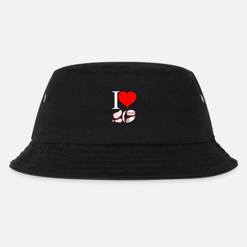 I love Fleisch - Kinder Bucket Hat - Schwarz