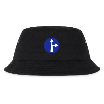 turn right straight ahead traffic sign gift - Kids’ Bucket Hat - black - Front