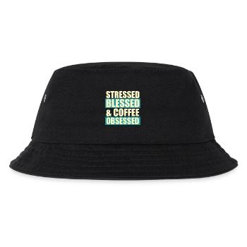 Stressed blessed - Kids’ Bucket Hat - black - Front