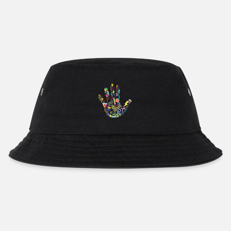 Achtziger Hand - Kinder Bucket Hat - Schwarz