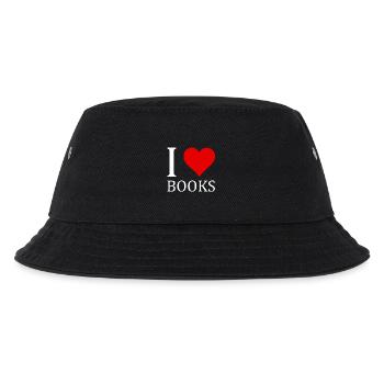I love Books Design - Kinder Bucket Hat - Schwarz - Vorne