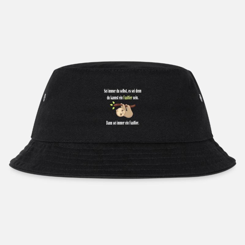 Sei immer du selbst, sei ein Faultier - Spruch - Kinder Bucket Hat - Schwarz