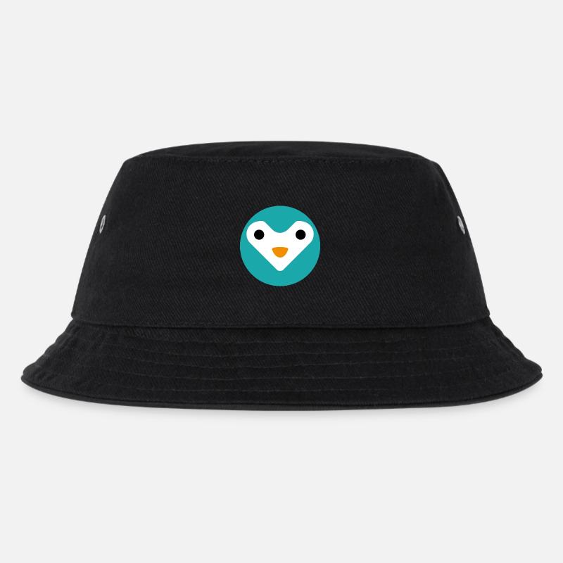 Minimalistische süße Eule - Kinder Bucket Hat - Schwarz