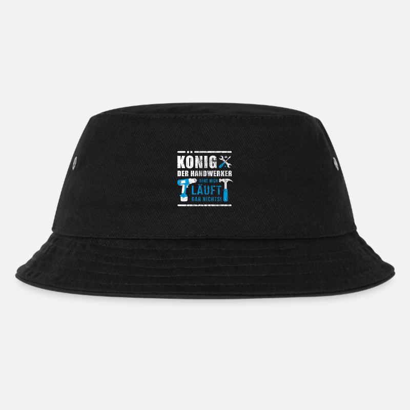 König der Handwerker | Handwerk Baustelle Geschenk - Kinder Bucket Hat - Schwarz