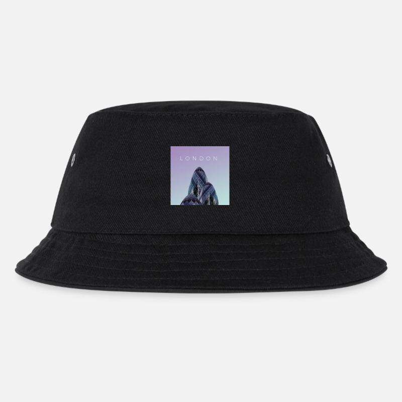 London Poster - Kinder Bucket Hat - Schwarz