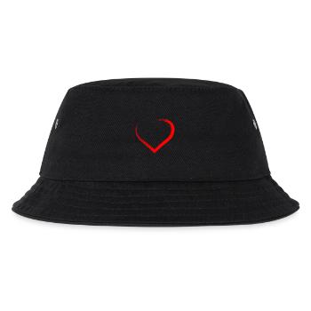 herz - Kinder Bucket Hat - Schwarz - Vorne