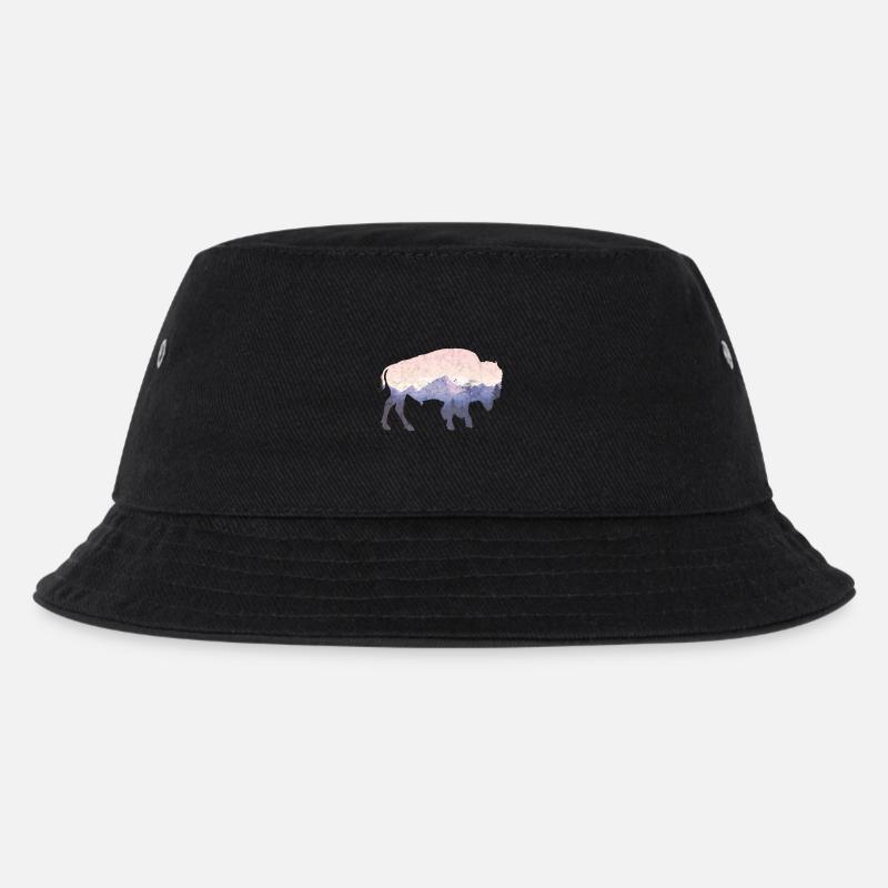 Bison used look - Kinder Bucket Hat - Schwarz