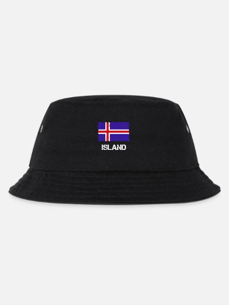 Island - Kinder Bucket Hat - Schwarz