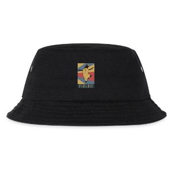 Pinguin Retro Geschenk Idee - Kinder Bucket Hat - Schwarz - Vorne