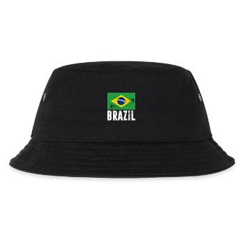 Brasilien Flagge brasilianische Flagge Vintage - Kinder Bucket Hat - Schwarz - Vorne