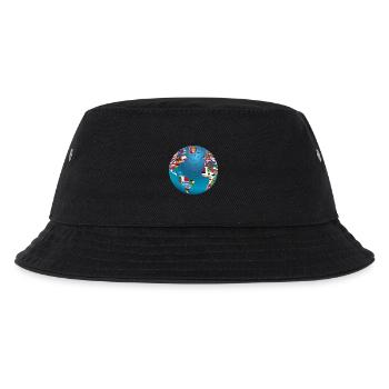 World map globe earth globe country flags continents - Kids’ Bucket Hat - black - Front