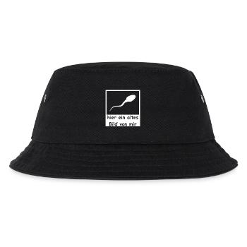 Spermie hier altes Bild von mir lustig witzig - Kinder Bucket Hat - Schwarz - Vorne