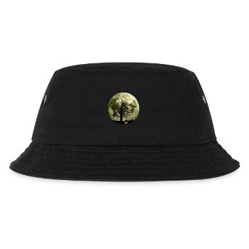 Grusel böse schatten Kürbis Baum Mond Fledermaus - Kinder Bucket Hat - Schwarz - Vorne