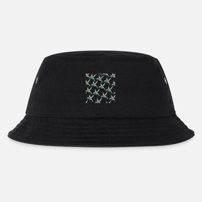 Kolibri-Muster-Vogel-Liebhaber-Geschenk-Entwurf - Kinder Bucket Hat - Schwarz
