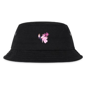 Vogel mit Blüten - Kinder Bucket Hat - Schwarz - Vorne