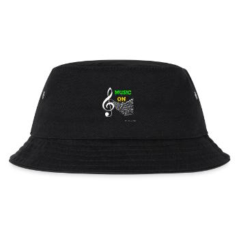 Music ON - Kinder Bucket Hat - Schwarz - Vorne