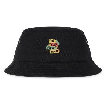 EAT SLEEP HOLIDAY REPEAT - Urlaubsreif Geschenk - Kinder Bucket Hat - Schwarz - Vorne