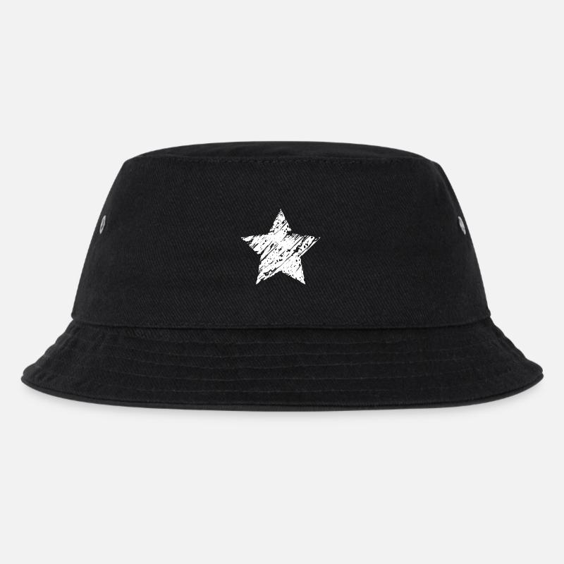 White Star - Kinder Bucket Hat - Schwarz