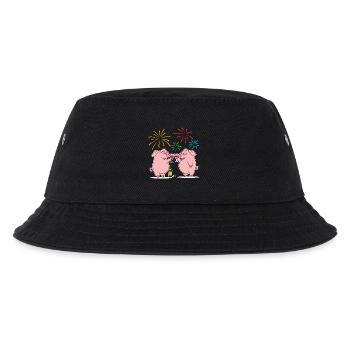 Lucky Pig Lucky Charm New Year's Eve New Year - Kids’ Bucket Hat - black - Front