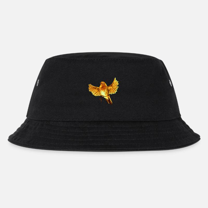 gelber Vogel - Kinder Bucket Hat - Schwarz