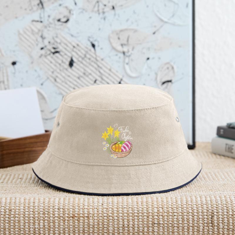 Happy Easter Easter basket Easter eggs Easter flowers eggs Kids’ Bucket Hat