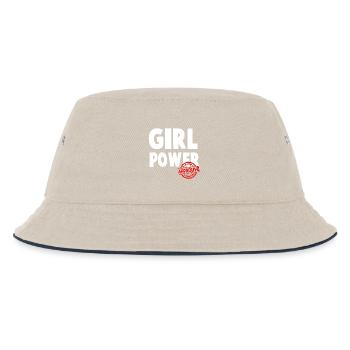 Girl Power Bold Script Design - Kids’ Bucket Hat - ecru/navy - Front