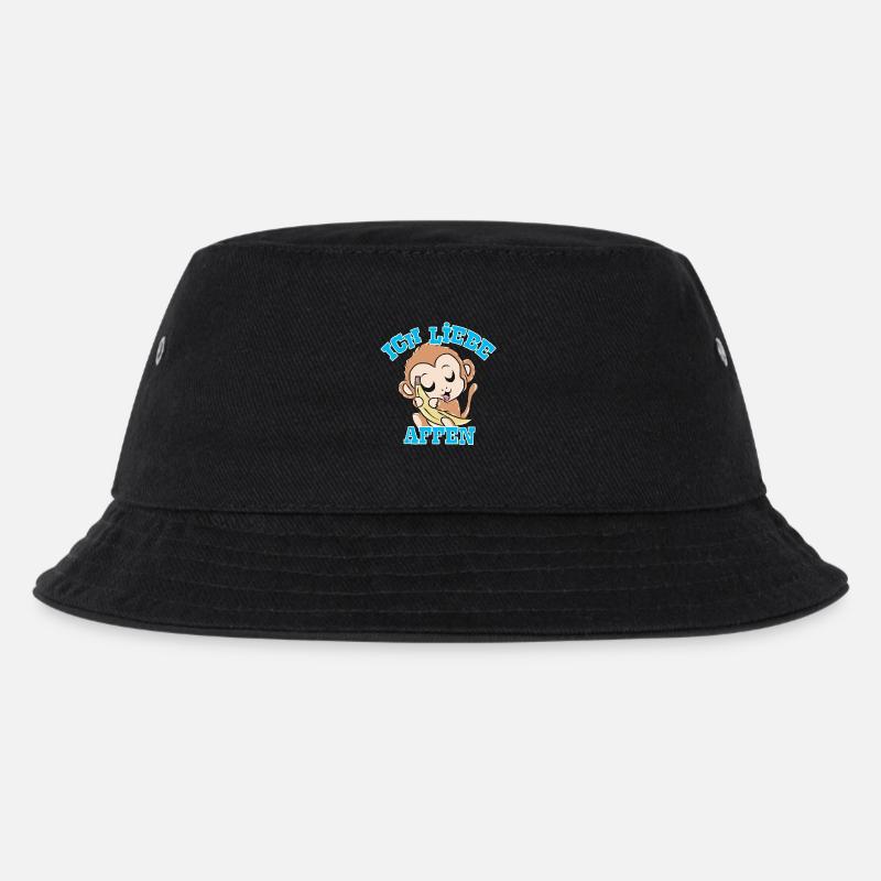 Affen - Kinder Bucket Hat - Schwarz