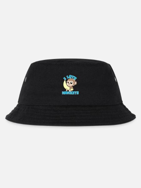 Affen - Kinder Bucket Hat - Schwarz