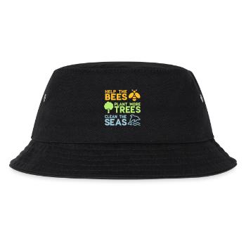 Help the Bees Plant More Trees | Wald Bäume Natur - Kinder Bucket Hat - Schwarz - Vorne