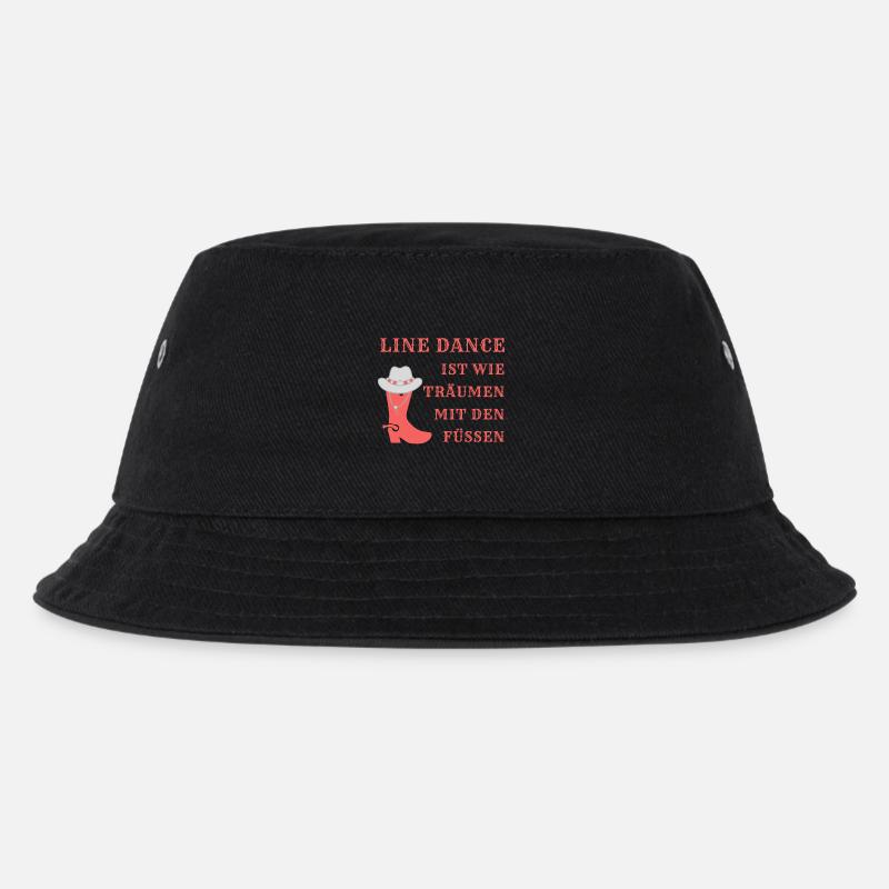 Motto: Line Dance ist wie Träumen mit den Füßen - Kinder Bucket Hat - Schwarz