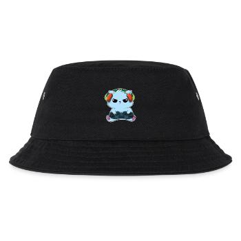 Gamer-Katze - Kinder Bucket Hat - Schwarz - Vorne